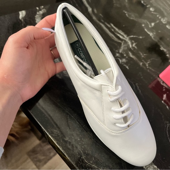 Leather oxford/casual white retro shoes - Picture 2 of 4